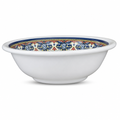96 Pieces Melamine Salad Bowl, 9 Inch, White with Decorative Multicolor Rim, Design 2655