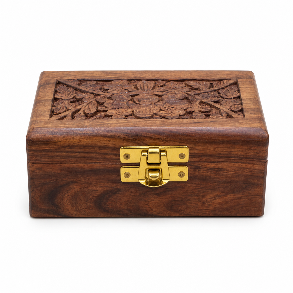 120 Pieces Wooden Rectangular Storage Box with Latch, 6 x 4 Inch, Brown