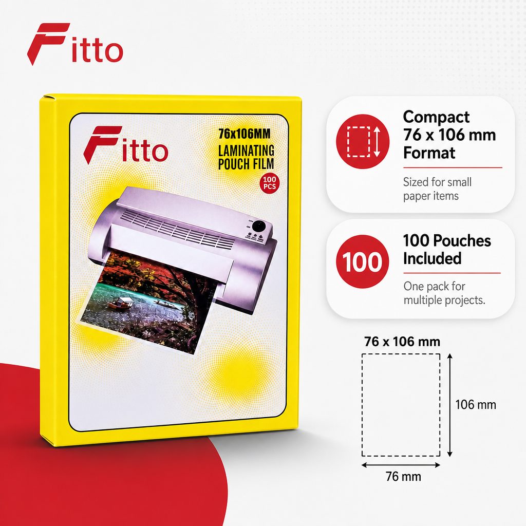 144 Pieces Laminating Pouch Films, 76 x 106 mm, 100-Pack