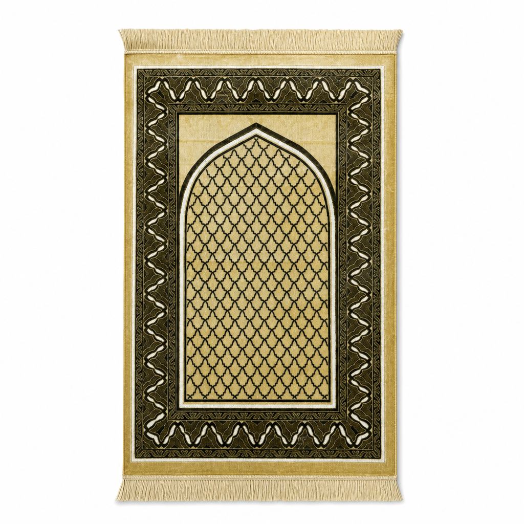 72 Pieces Gold Decorative Prayer Mats, Turkish Style, Geometric Design, 36 x 28 cm