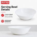 96 Pieces Serving Bowl, 7.5 Inch, White, Single Tablewares Bowl
