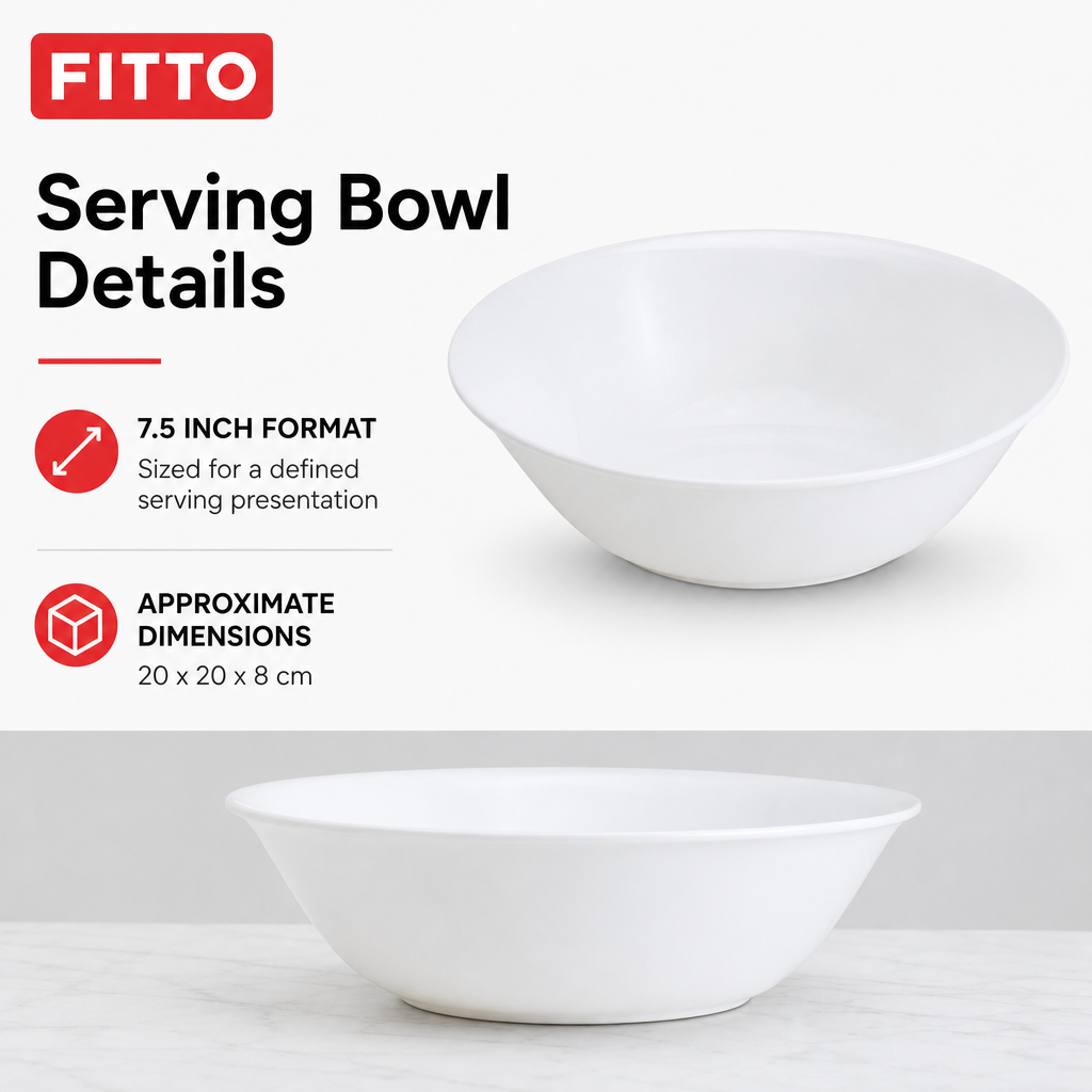 96 Pieces Serving Bowl, 7.5 Inch, White, Single Tablewares Bowl