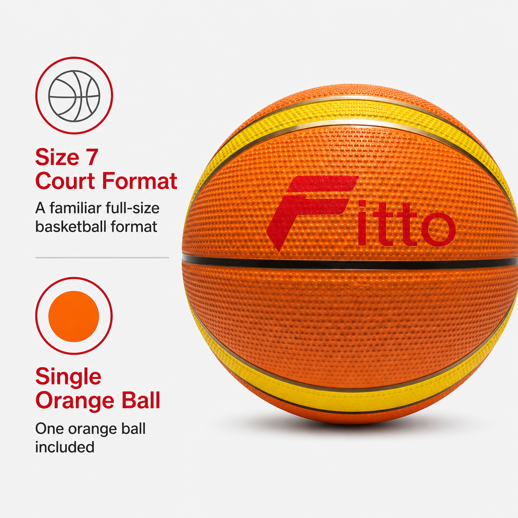 72 Pieces Basketball Size 7 Orange, Single Ball for Court Practice and Recreational Play