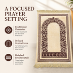 72 Pieces Prayer Mats, Turkish Style with Decorative Floral Border, Fringed Edge, Single Mat