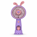 120 Pieces Mini USB Rechargeable Handheld and Desktop Fan, Rabbit-Ear Design, Purple
