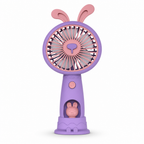 120 Pieces Mini USB Rechargeable Handheld and Desktop Fan, Rabbit-Ear Design, Purple