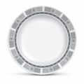 120 Pieces Soup Plate, 8 Inch, Grey Geometric Border, Round Tablewares Dish