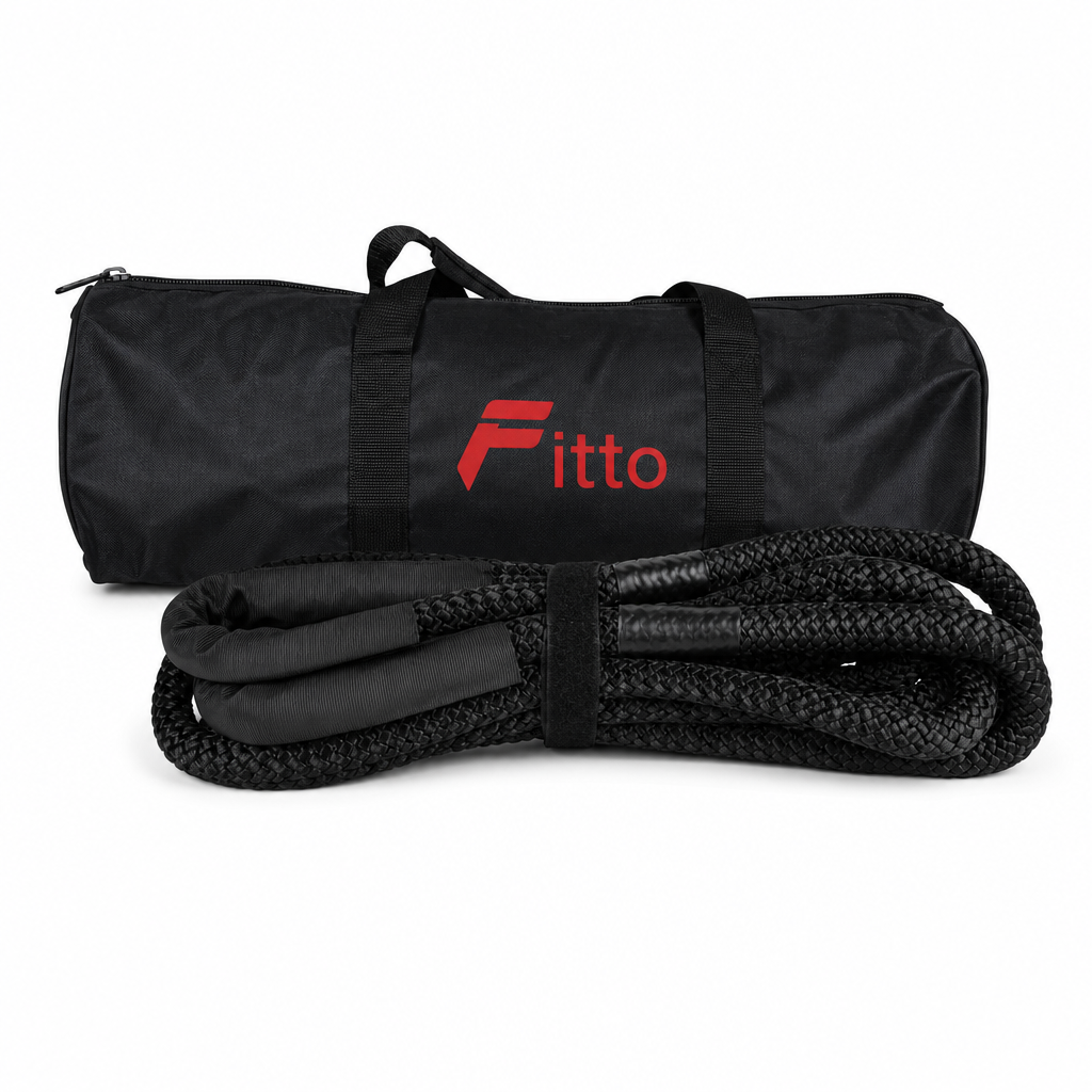 48 Pieces Kinetic Vehicle Recovery Tow Rope, 6 m, 8.2 Ton Specification, 30% Elasticity, Black