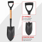 96 Pieces D-Handle Pointed Garden Shovel, 75 cm, Black, 1 Piece