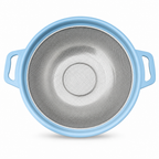 96 Pieces Steel Colander with Blue Rim and Dual Handles, 14 x 12 x 10 cm, 1 Piece