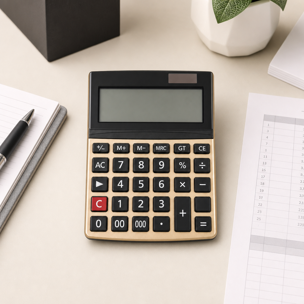 72 Pieces 16-Digit Electronic Calculators with Tax Function and Dual Power, Black and Gold, 1 Piece