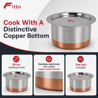48 Pieces Stainless Steel Cooking Pan with Copper Bottom, 26 cm
