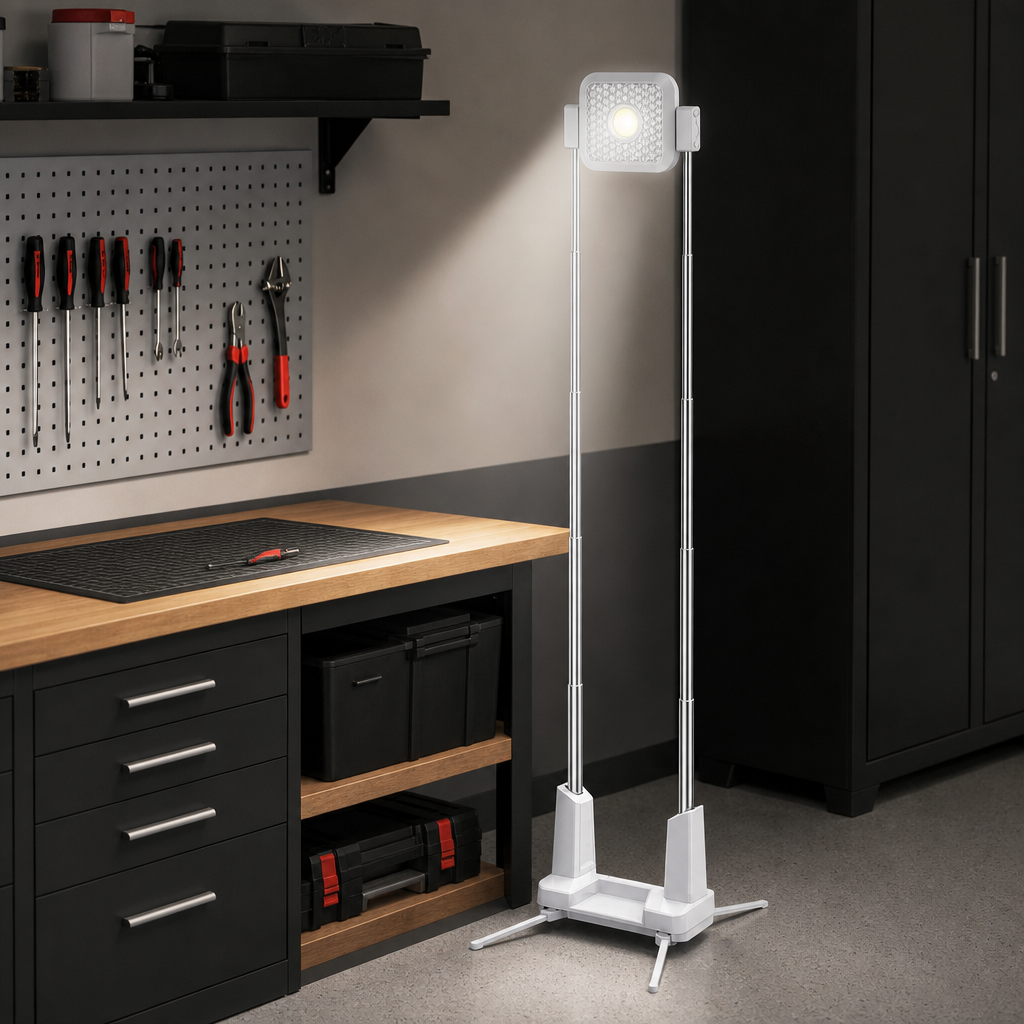 48 Pieces White Rechargeable LED Work Light with 165.5 cm Extendable Stand