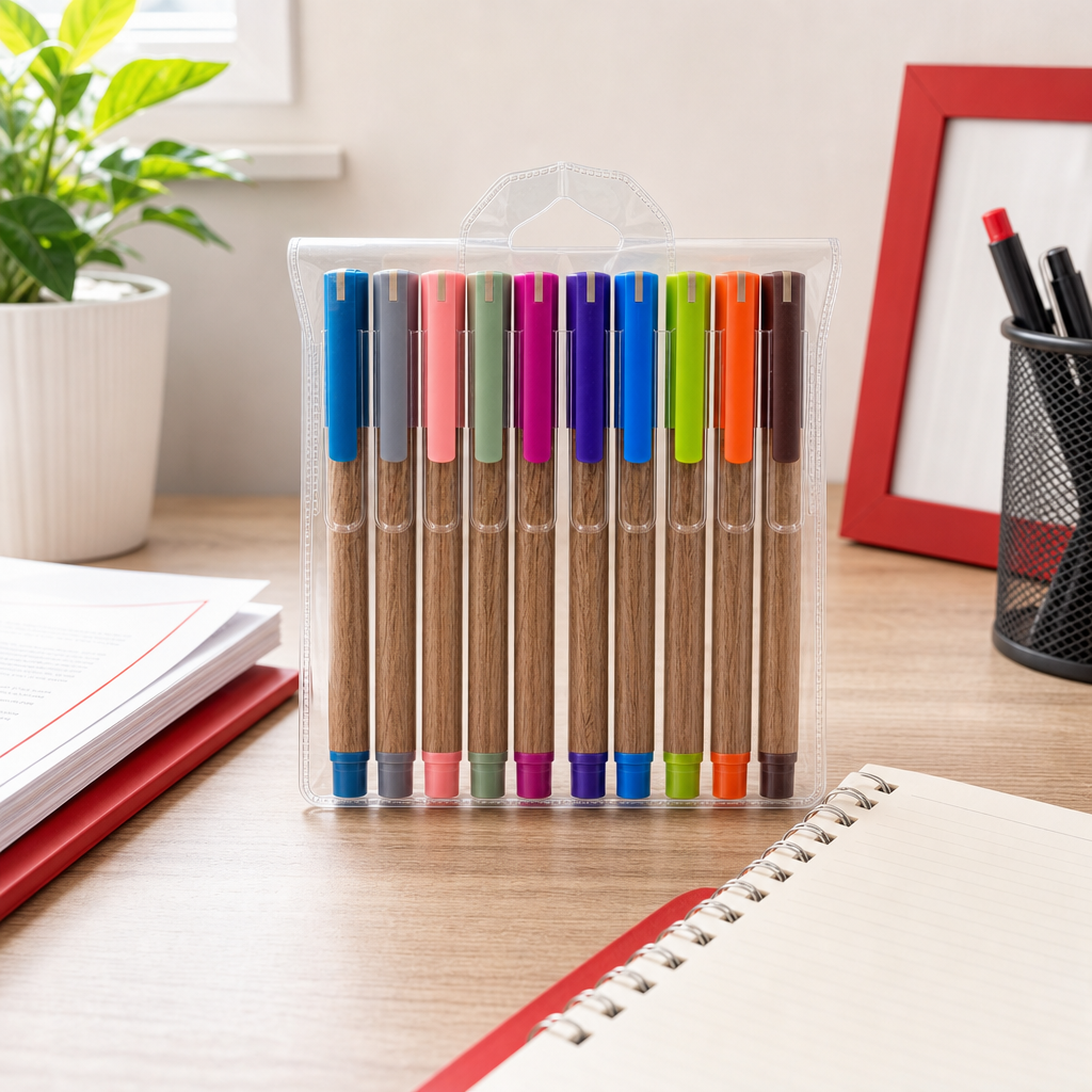 120 Pieces Ballpoint Pens, 1.0 mm, Assorted Colours, 10-Pack