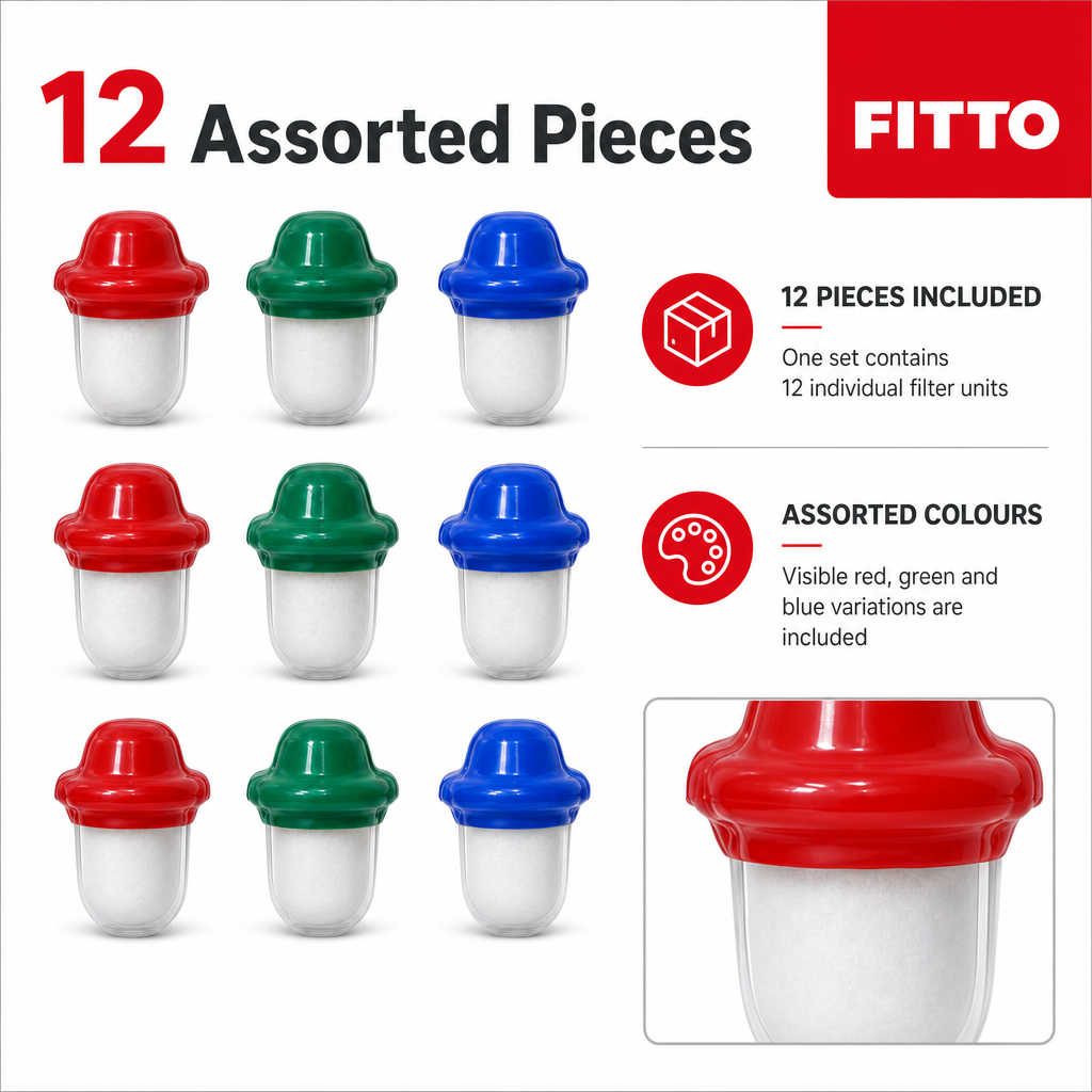 96 Pieces Tap Water Filters, Assorted Colour Set, 12 Pieces