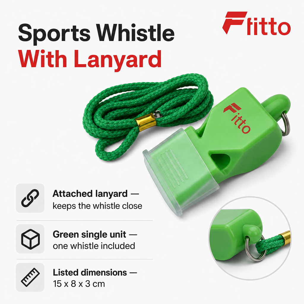 120 Pieces Sports Whistles with Lanyard, Green, Single Unit for Training and Match Signaling