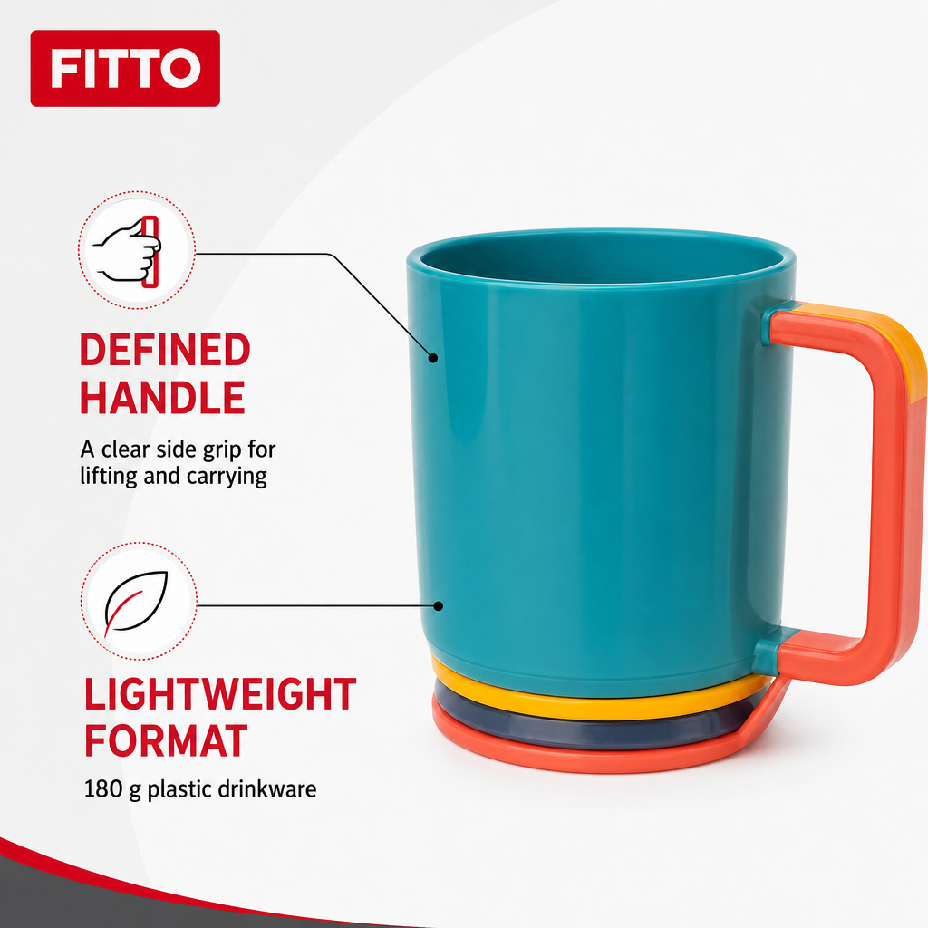 240 Pieces Plastic Mug With Handle, Multicolor, 1 Piece