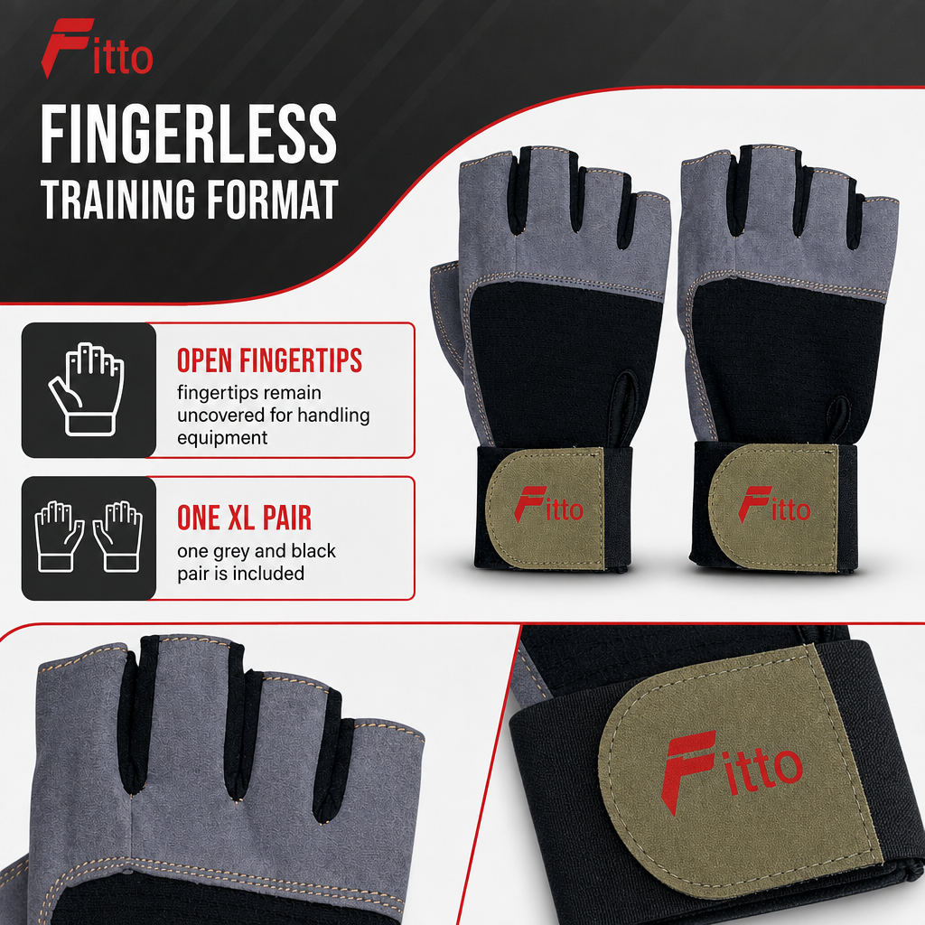 96 Pieces Gym Gloveses for Weight Lifting and Fitness, Fingerless Design, Grey and Black, Size XL