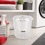 96 Pieces Transparent Plastic Bucket with Lid and Carry Handle, 15 Litre