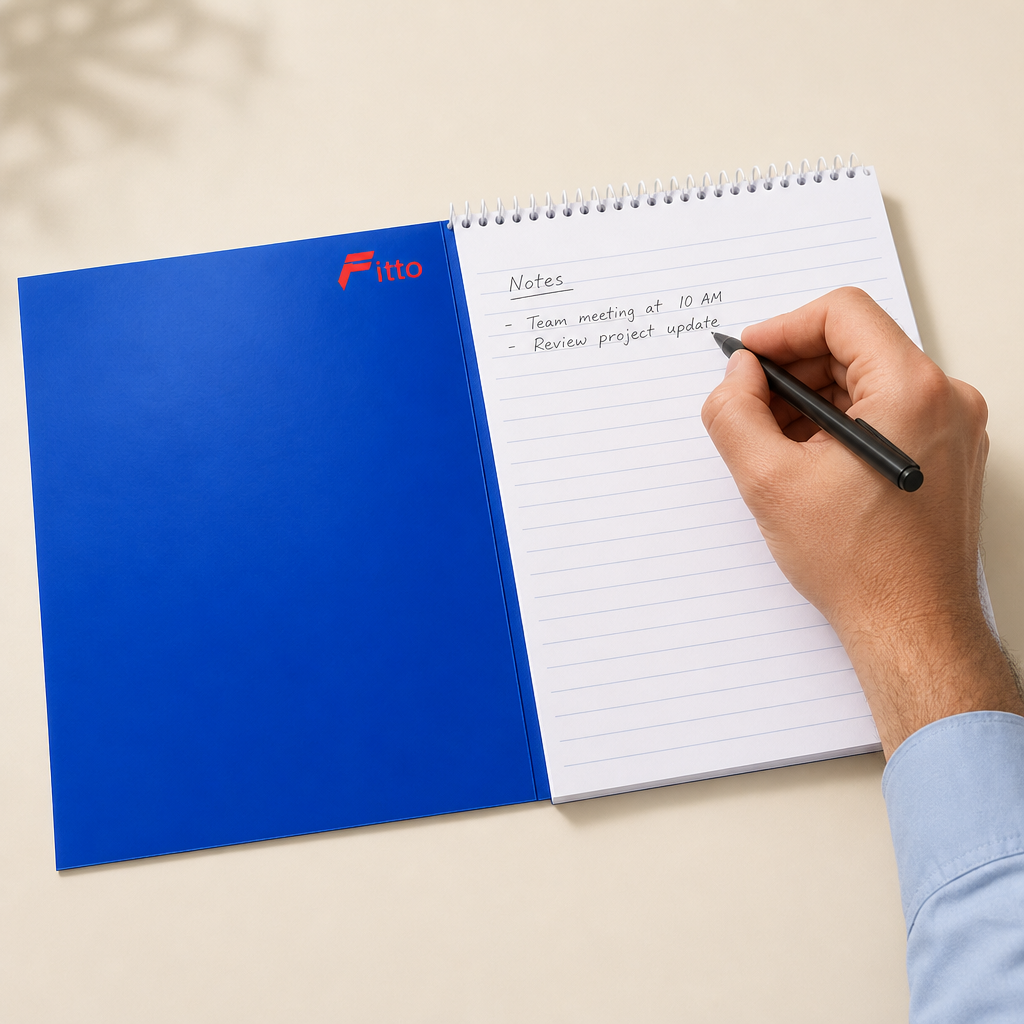 144 Pieces Spiral Notebook, Executive Size 210 × 295 mm, 70 Sheets, Blue Cover