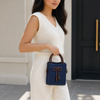 72 Pieces Mini Woven Handbags with Top Handles, Blue, 16 x 13 x 8 cm
