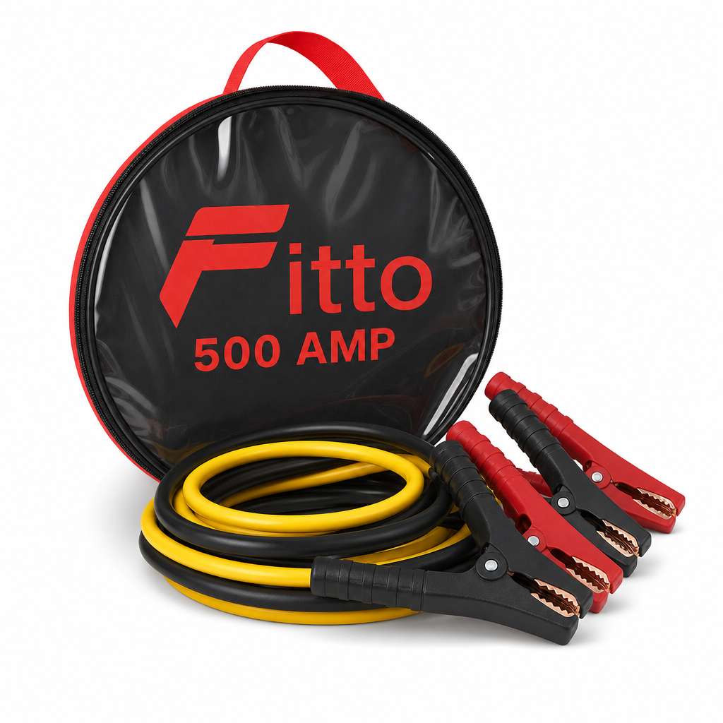 60 Pieces Booster Cables, 500 Amp Black and Yellow, Coiled Roll for Vehicle Battery Starting Tasks, 1 Piece