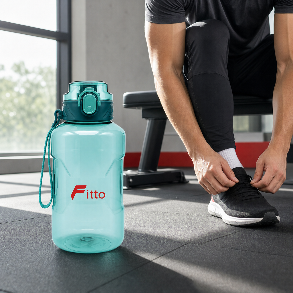 96 Pieces 1400ml Water Bottle with Carry Strap, Teal