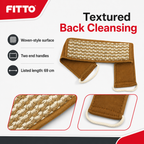 144 Pieces Brown Textured Long Bath Back Scrubber with Handles, 69 cm, 1 Piece