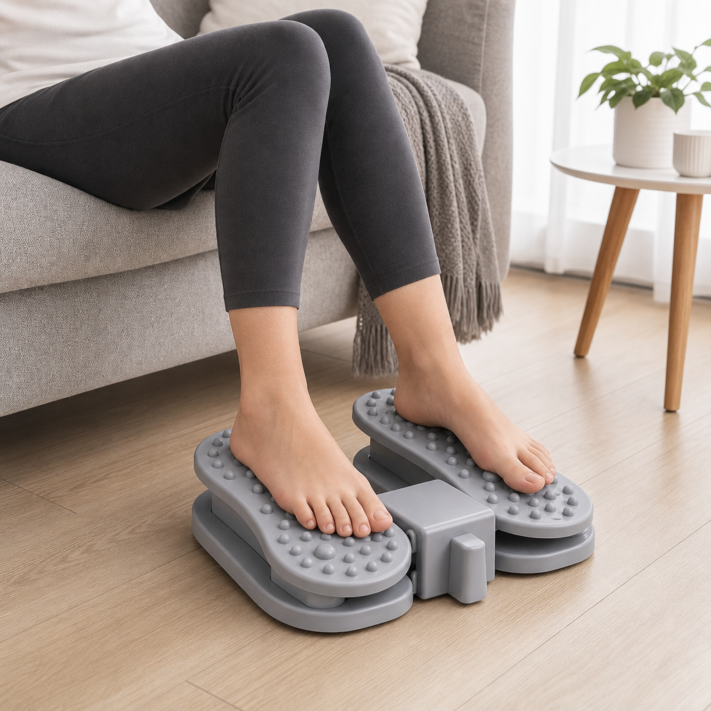 60 Pieces Grey and White Acupoint Foot Massager, Raised Node Foot Platform, 1 Piece