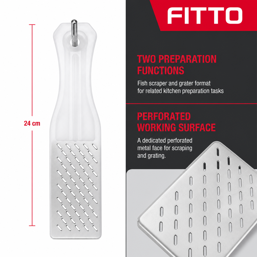96 Pieces Stainless Steel Fish Scale Scraper and Grater, 24 cm, Silver and White, 1 Piece