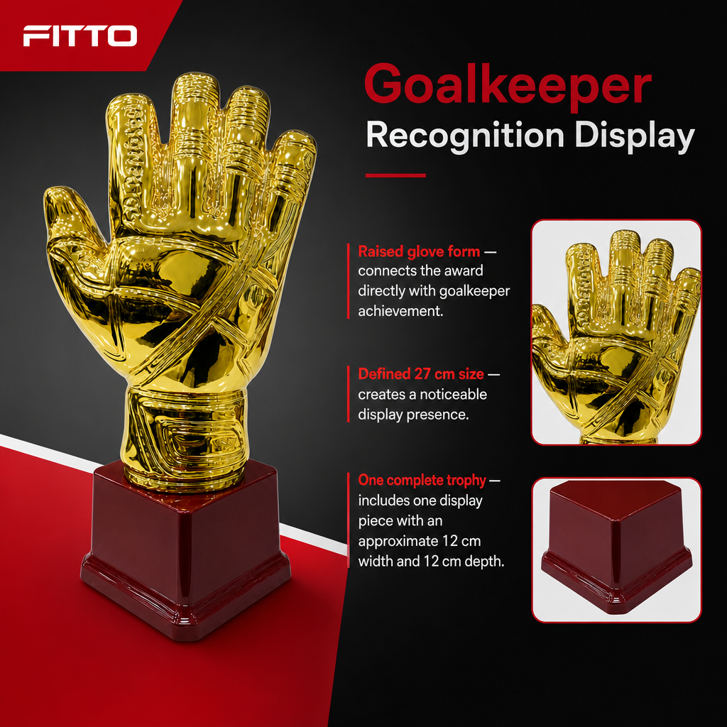 72 Pieces Goalkeeper Glove Trophy, Gold Decorative Award, 27 cm