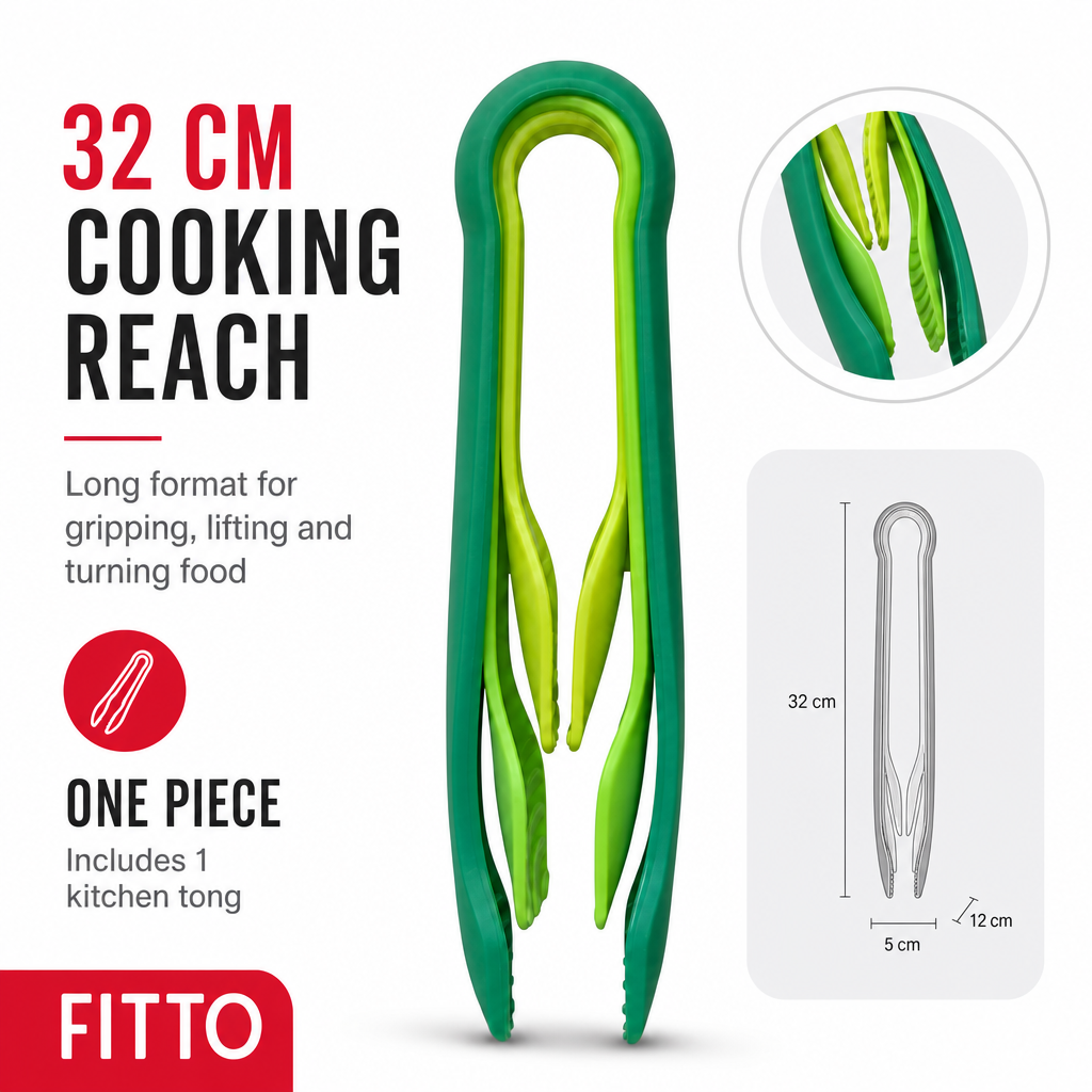144 Pieces Green Silicone Kitchen Tongs, 32 cm, 1 Piece