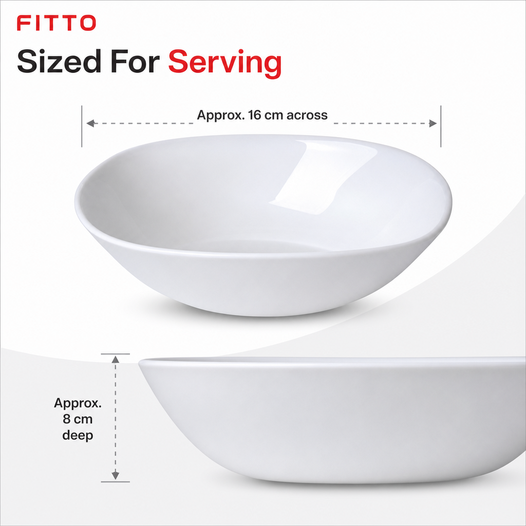 120 Pieces Opal Glass Bowl, 6 Inch, White Serving and Dessert Bowl