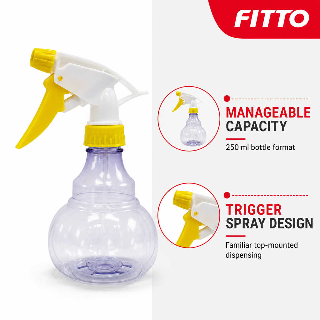 240 Pieces Plastic Trigger Spray Bottle 250 ml, Assorted Colour, 1 Piece