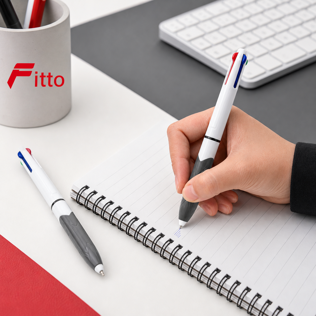 144 Pieces 4-in-1 Ball Pens with Cushioned Grip, 1.0 mm, 2-Pack