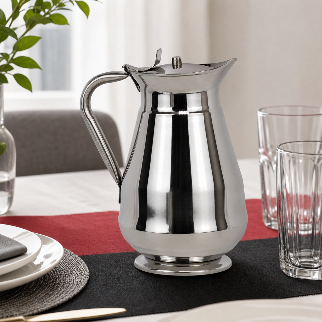 60 Pieces Stainless Steel Water Jugs with Lid and Handle, Silver, No. 6