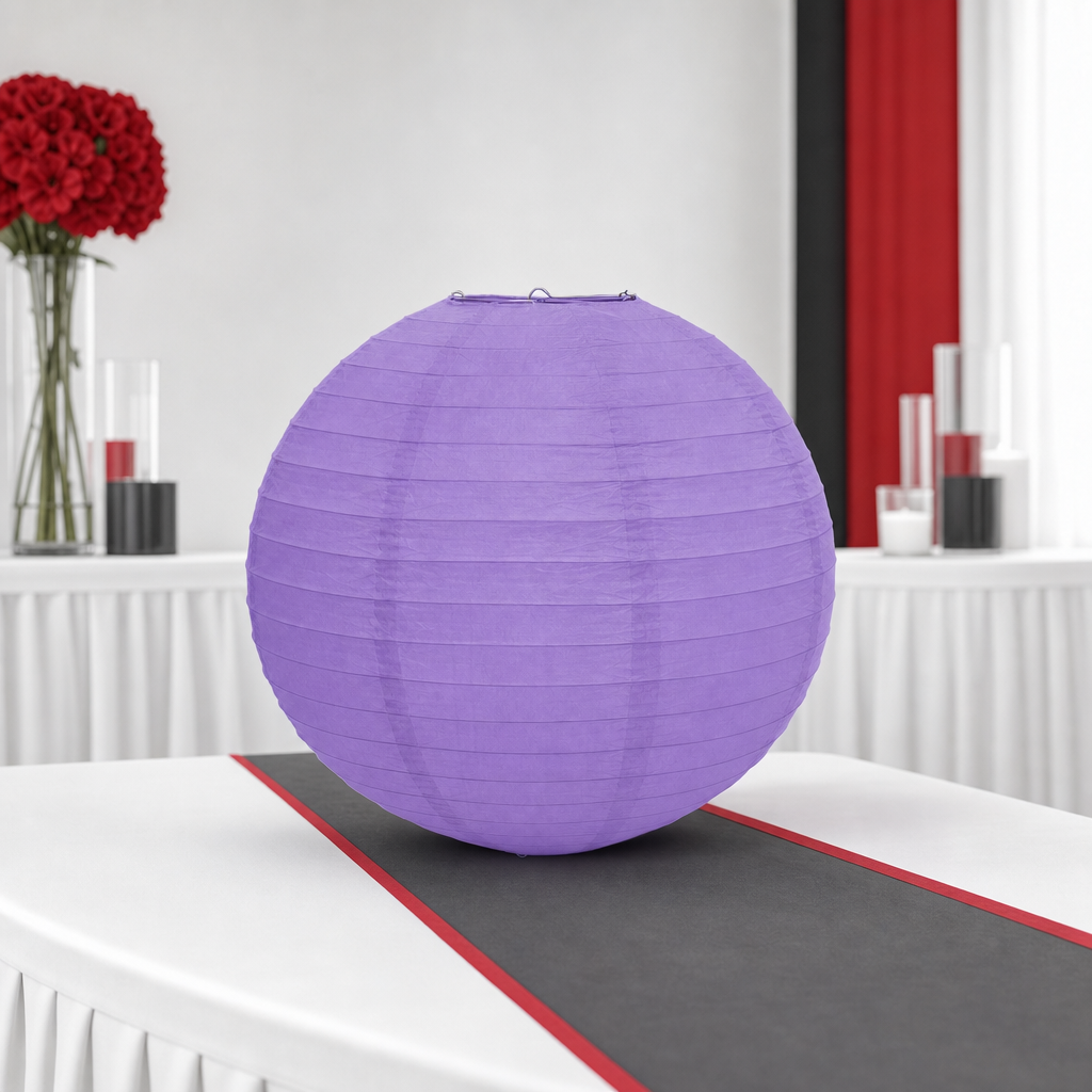 144 Pieces Purple Paper Wire Lantern, 25 cm, 1 Piece Party Decorations