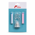 144 Pieces LED Birthday Number 5 Candle Set with Four Candles, 9 cm