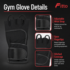 96 Pieces Gym Gloveses with Wrist Support for Weight Lifting and Fitness, Black