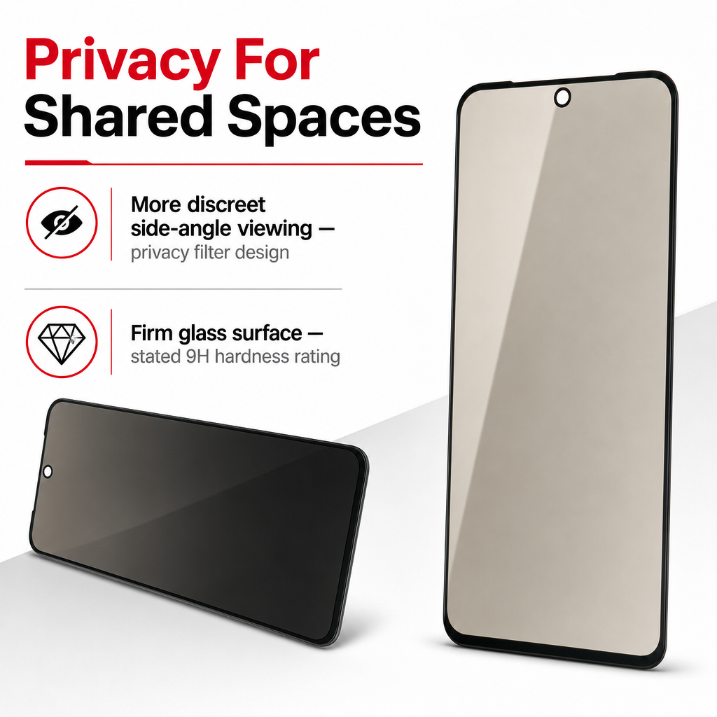 144 Pieces 5D Privacy Tempered Glass Screen Protectors for a Compatible Phone, 9H Hardness