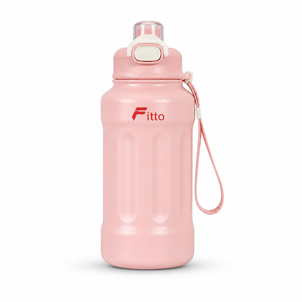 72 Pieces Sports Water Bottles with Carry Strap, 1000 ml, Pink