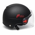 72 Pieces Half-Face Motorcycle Helmets with Clear Visor, Black
