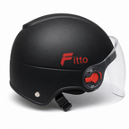 72 Pieces Half-Face Motorcycle Helmets with Clear Visor, Black