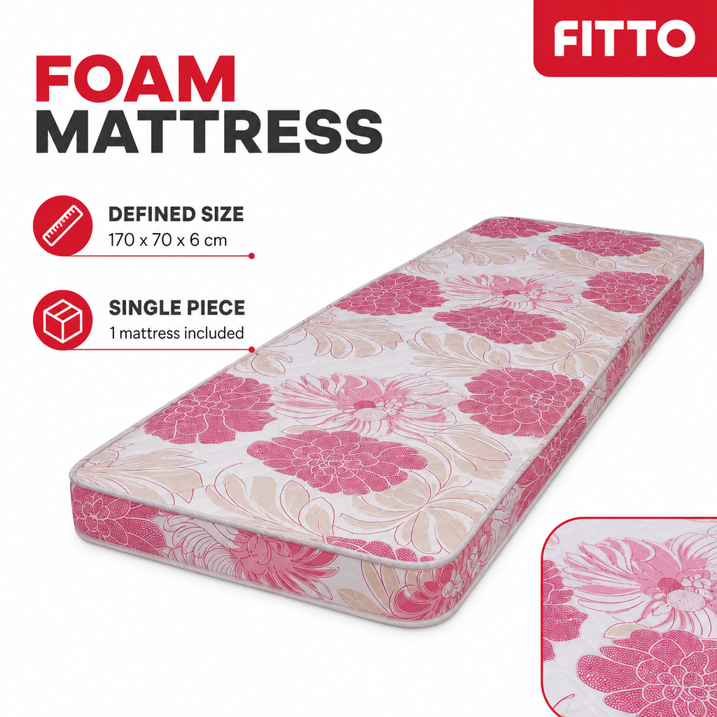 72 Pieces Foam Mattresses, 170 x 70 x 6 cm, Single Piece
