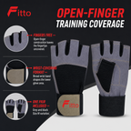 96 Pieces Gym Gloveses for Weight Lifting and Fitness, Grey and Black, Size M