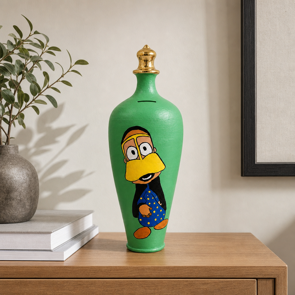 72 Pieces Decorative Bottle Coin Bank, 35 cm, Green, Single Piece