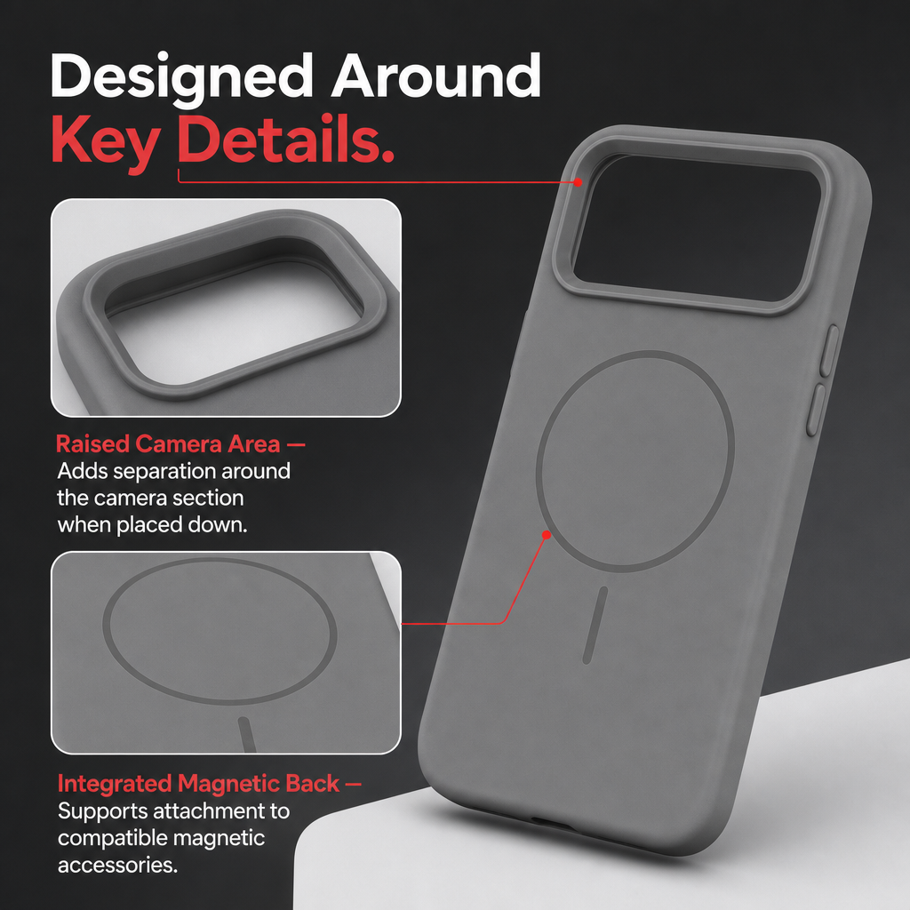 120 Pieces Silicone Magnetic Phone Cases with Raised Camera Protection for Pro Smartphone, Gray