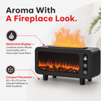 60 Pieces Fireplace-Style Aroma Diffuser with Flame Effect, Black, 25 x 18 x 12 cm, 1 Piece