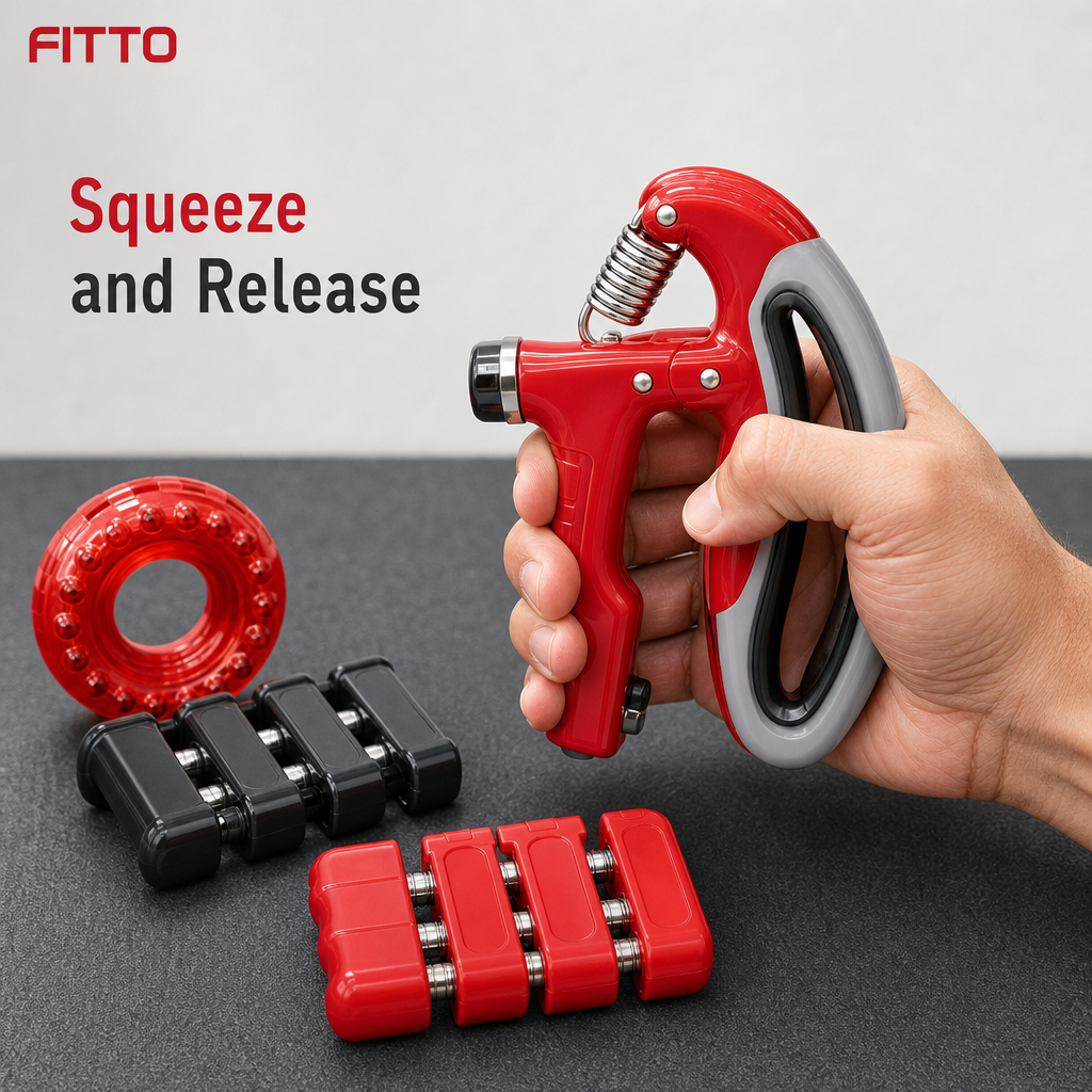 96 Pieces Hand Grip Strengthener Set, 5-Piece Hand Exerciser Kit for Grip and Forearm Training