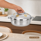 60 Pieces Stainless Steel Insulated Hot Pots, 2500 ml, Round Serving Container, 1 Piece
